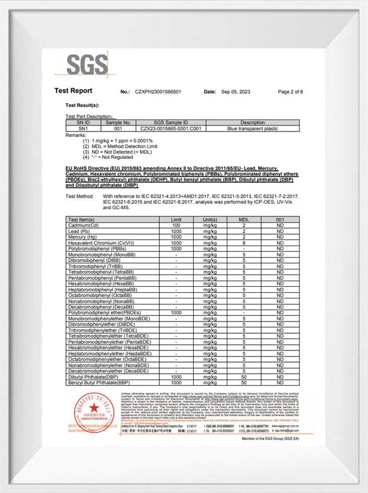 SGS RoHS 2023